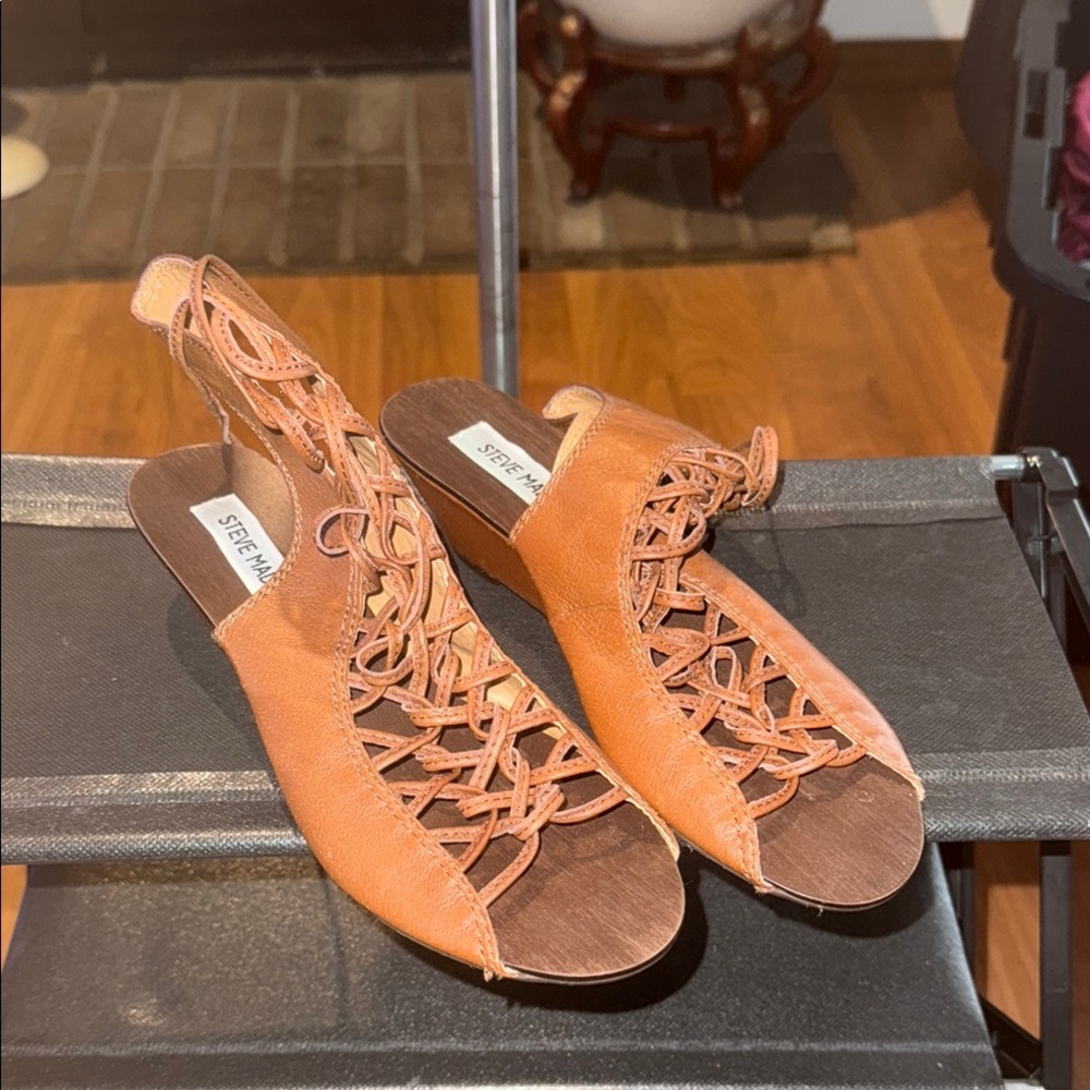Steve Madden Women's Tan Lace-Up Sandals
